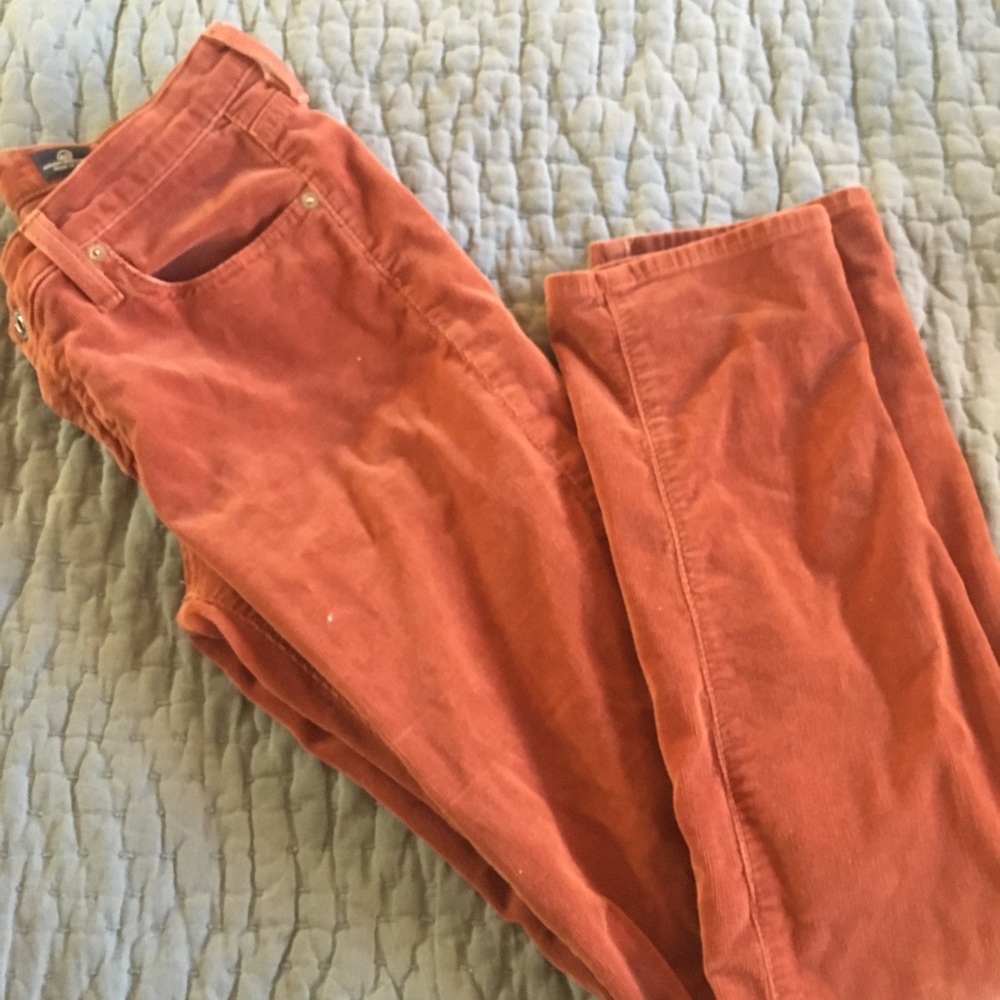 AG Jeans Adriano Goldschmied Stevie Slim Straight Rust Corduroys, size 28